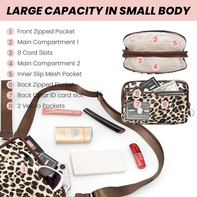 VONAL Store Wristlet Wallets for Women, RFID Wristlet Purse Built in Wallet, Small Nylon Crossbody Bags, Credit Card Holder - Image 5